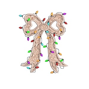 Side Bow Applique Sweatshirt Embroidery Design, Bow Christmas Embroidery File - Holiday Bow Embroider File, Various Sizes, Instant Download