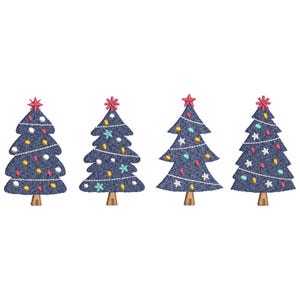 Kerstbomen borduurwerk ontwerpen, kerstboom machineborduurbestand, digitale download