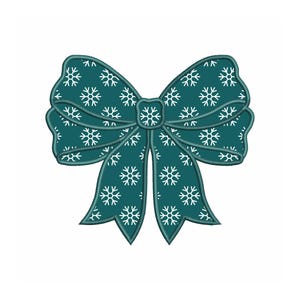 Side Bow Applique Sweatshirt Embroidery Design, Bow Christmas Embroidery File - Holiday Bow Embroider File, Various Sizes, Instant Download