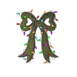 Side Bow Applique Sweatshirt Embroidery Design, Bow Christmas Embroidery File - Holiday Bow Embroider File, Various Sizes, Instant Download