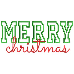 Diseño de bordado de Feliz Navidad, archivo de bordado a máquina de Feliz Navidad, descarga digital