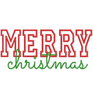 Diseño de bordado de Feliz Navidad, archivo de diseño de bordado con apliques, archivo de bordado a máquina de Feliz Navidad, descarga digital