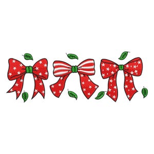 Christmas Bow Embroidery Design, Christmas Coquette Bow Embroidery File, Digital Download