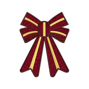Seitliche Schleife Applikation Sweatshirt Stickmuster, Schleife Weihnachten Stickdatei - Urlaub Schleife Stickdatei, verschiedene Größen, Instant Download