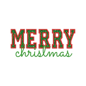 Diseño de bordado de Feliz Navidad, archivo de bordado a máquina de Feliz Navidad, descarga digital