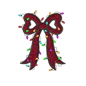 Side Bow Applique Sweatshirt Embroidery Design, Bow Christmas Embroidery File - Holiday Bow Embroider File, Various Sizes, Instant Download