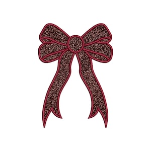 Side Bow Applique Sweatshirt Embroidery Design, Bow Christmas Embroidery File - Holiday Bow Embroider File, Various Sizes, Instant Download