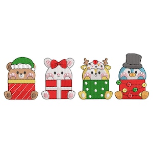 Christmas Cat Embroidery File, Funny Xmas Cat Machine Embroidery File, Holiday Embroidery Design, Digital Download