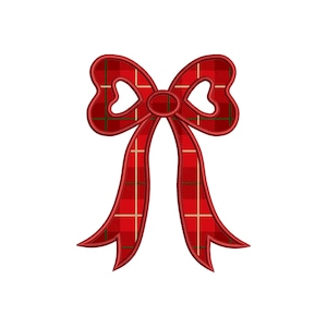 Side Bow Applique Sweatshirt Embroidery Design, Bow Christmas Embroidery File - Holiday Bow Embroider File, Various Sizes, Instant Download