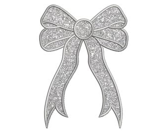 Side Bow Applique Sweatshirt Embroidery Design, Bow Christmas Embroidery File - Holiday Bow Embroider File, Various Sizes, Instant Download
