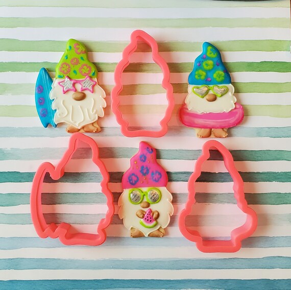 Summer Gnome Cookie Cutter Set 3 Gnome Cookie Cutters Etsy