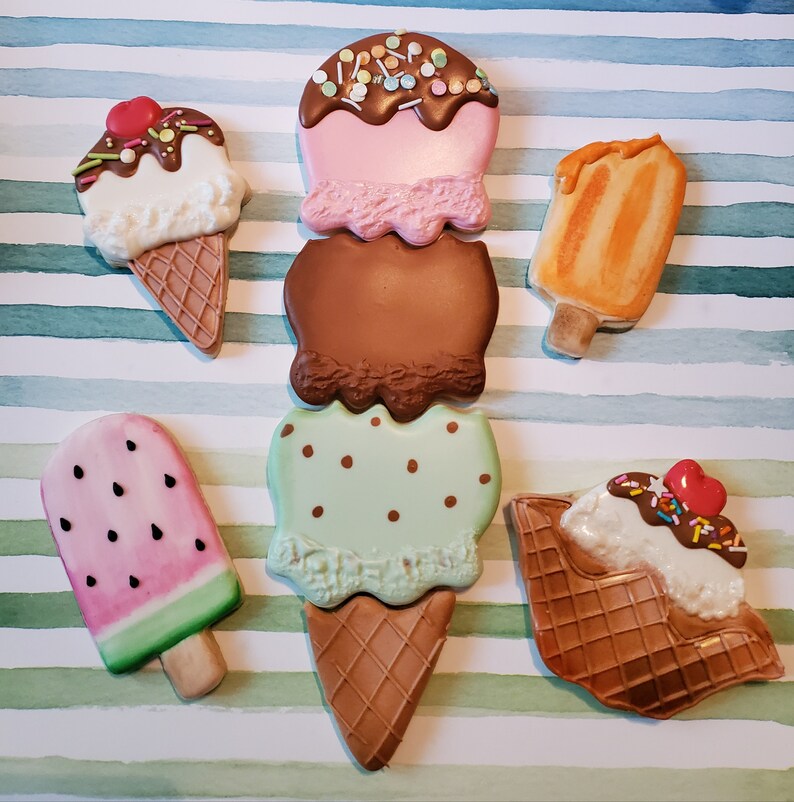 Ice Cream Cookie Cutter Set Include Single Cone Triple Cone Etsy