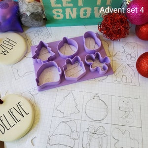 Advent Calendar Cookie Cutter Set of 24 mini cutters,  Christmas Mini Cookie Cutter set