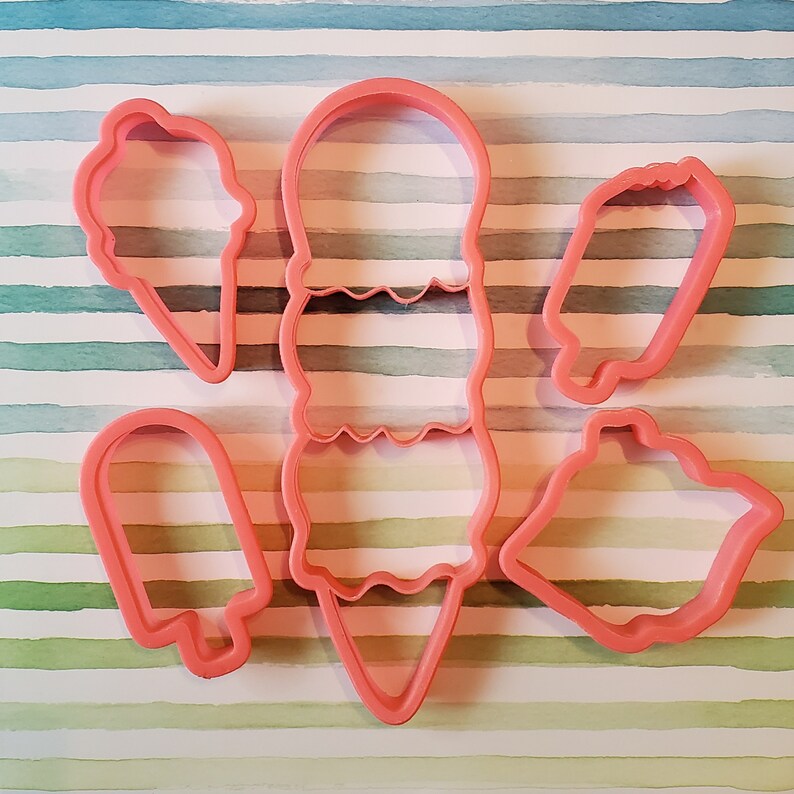 Ice Cream Cookie Cutter Set Include Single Cone Triple Cone Etsy