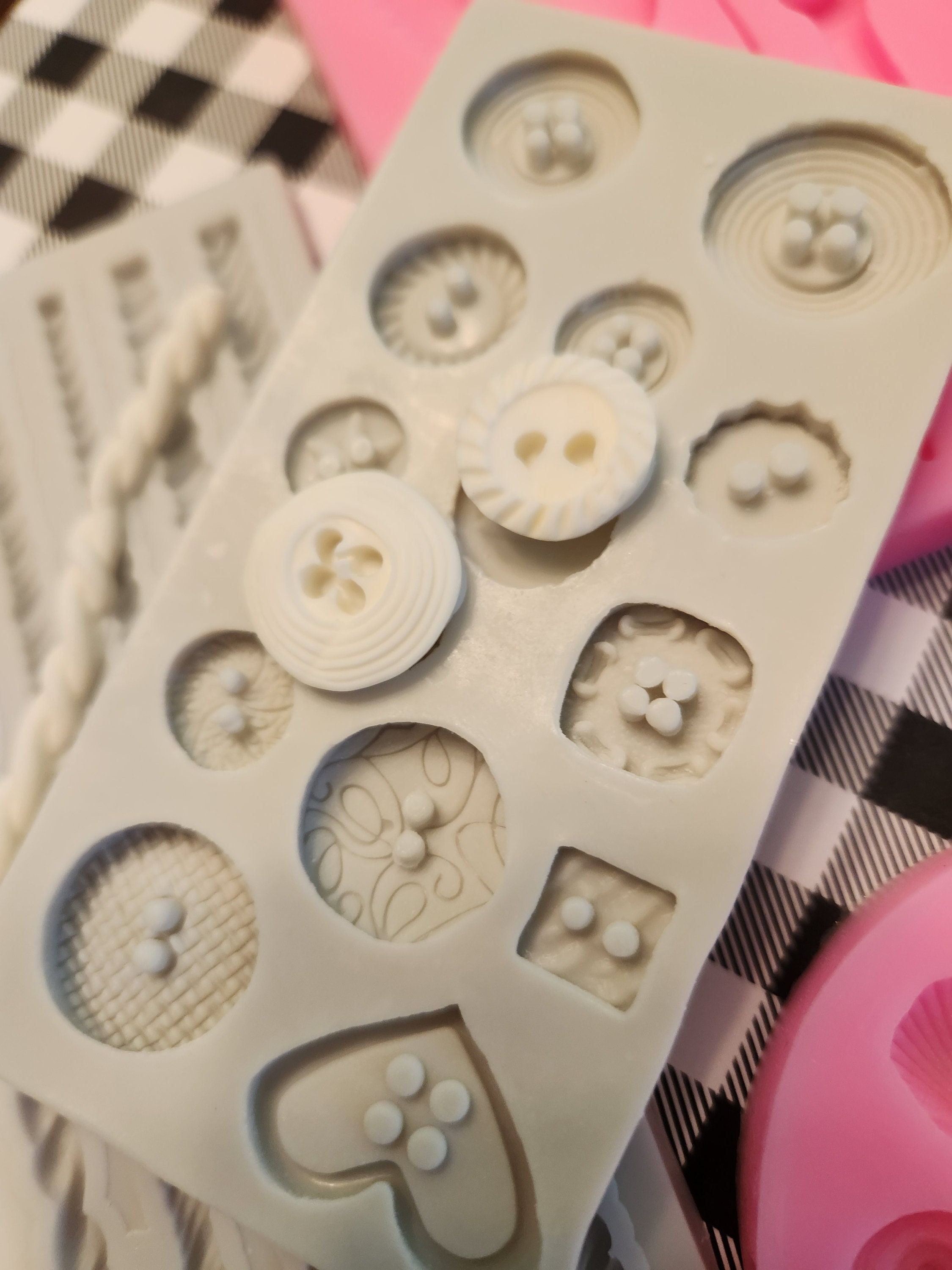 Button Fondant Mold Etsy
