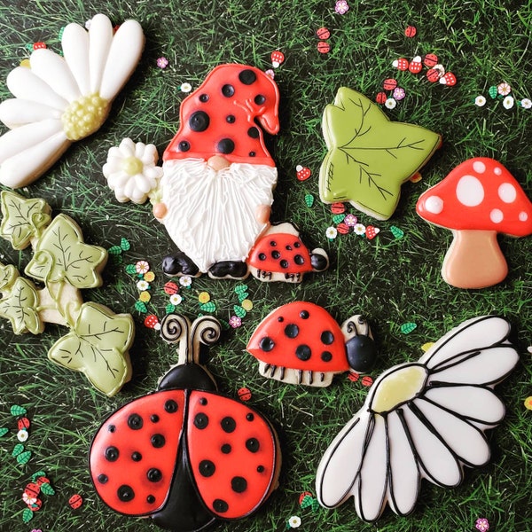 Spring Ladybug Gnome and Daisy Cookie Cutters,