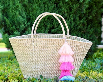 Handwoven Palm Leaf Beach Tote - Mexican Artisanal Bag