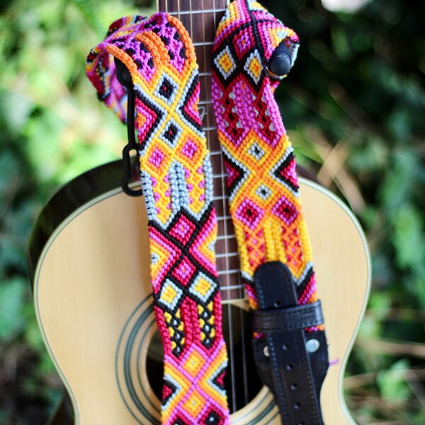 Beaded Guitar Strap Etsy