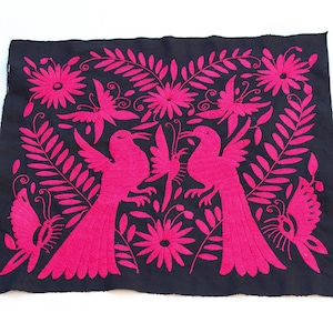 Beautiful Otomi Cloth – Hand-Embroidered Wall Art- Handembroidered Tenangos-Otomi Mexican Textile