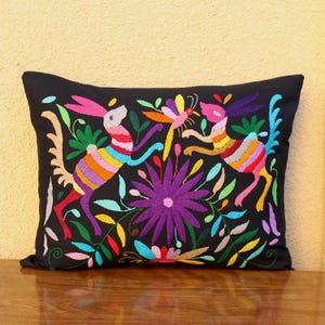 Otomi Pillow Cover-Mexican embroidered pillow sham -Mexican Hand made Pillow Case-Hand embroidered otomi cushion cover-Home Decor Cushion