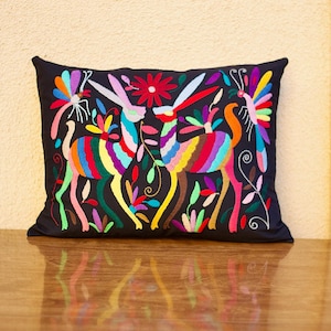 Otomi Pillow Cover-Mexican embroidered pillow sham -Mexican Hand made Pillow Case-Hand embroidered otomi cushion cover-Home Decor Cushion