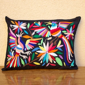 Otomi Pillow Cover-Mexican embroidered pillow sham -Mexican Hand made Pillow Case-Hand embroidered otomi cushion cover-Home Decor Cushion