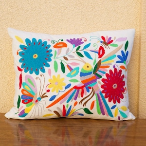 Otomi Pillow Cover-Mexican embroidered pillow sham -Mexican Hand made Pillow Case-Hand embroidered otomi cushion cover-Home Decor Cushion