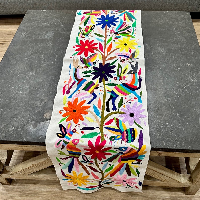 Otomi Table Runnermexican Traditional Table Runnerhand Etsy
