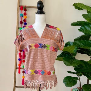 Mayan Huipil- Mexican Handwoven Huipil -Traditional Backstrap loom Blouse  -Mexican Culture Blouse - Boho style