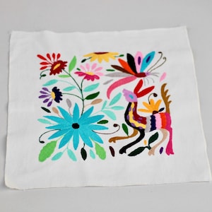 Beautiful Otomi Cloth – Hand-Embroidered Wall Art- Handembroidered Tenangos-Otomi Mexican Textile