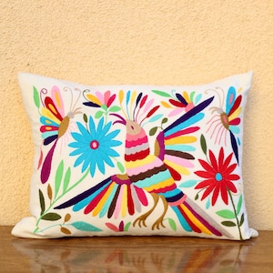 Otomi Pillow Cover-Mexican embroidered pillow sham -Mexican Hand made Pillow Case-Hand embroidered otomi cushion cover-Home Decor Cushion