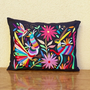 Otomi Pillow Cover-Mexican embroidered pillow sham -Mexican Hand made Pillow Case-Hand embroidered otomi cushion cover-Home Decor Cushion