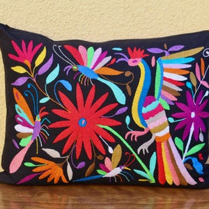 Otomi Pillow Cover-Mexican embroidered pillow sham -Mexican Hand made Pillow Case-Hand embroidered otomi cushion cover-Home Decor Cushion