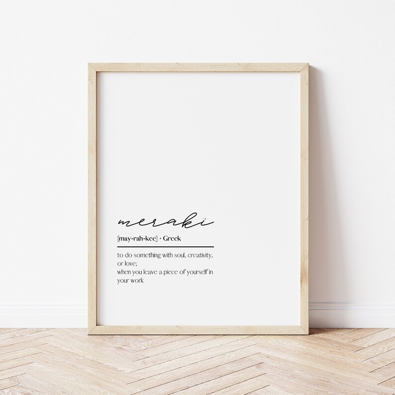 Meraki Greek Word Typography Art Print Instant Download Etsy