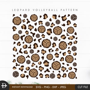 Leopard volleyball Pattern SVG, Volleyball Cheetah pattern svg, Sport leopard svg, Sport digital paper svg, cut file instant download