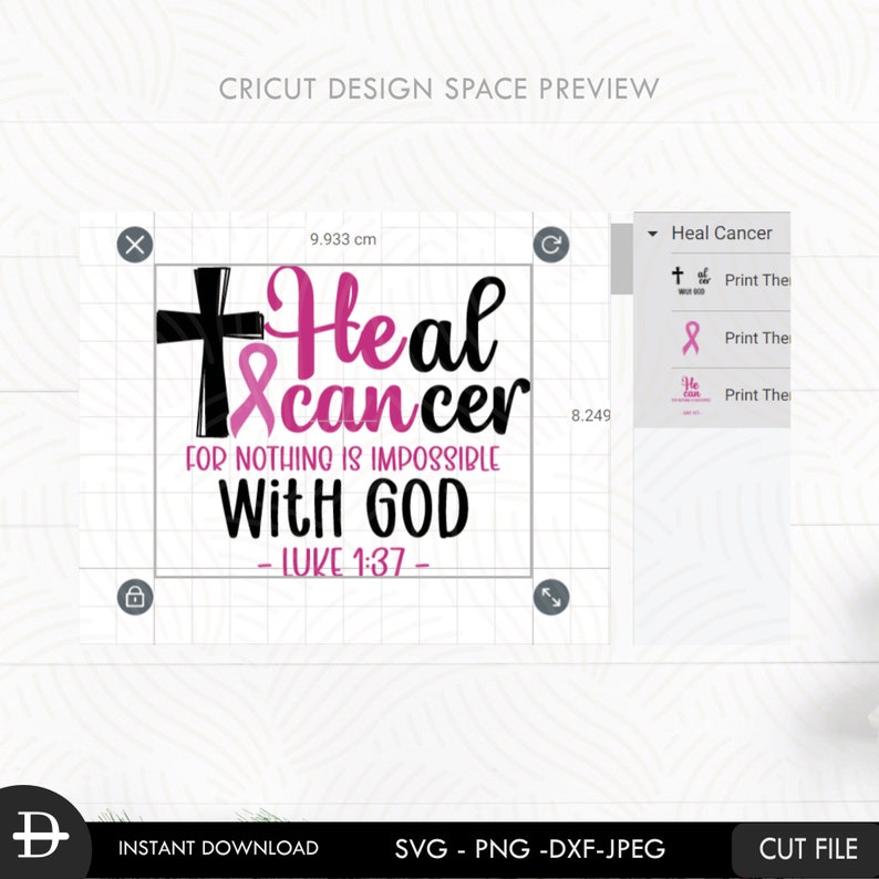 Heal Cancer SVG He Can Heal Svg Breast Cancer Awareness Etsy