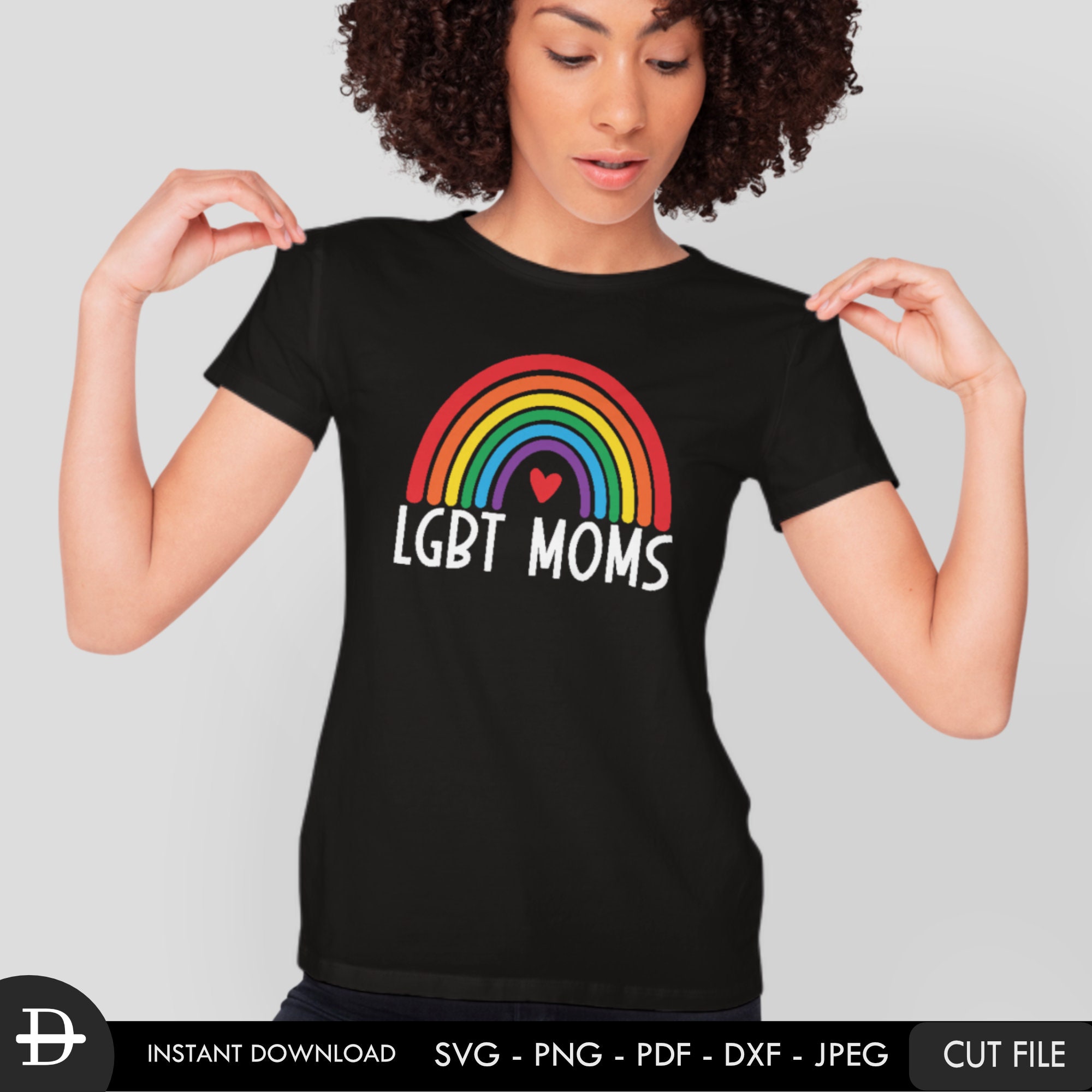 LGBT Moms Rainbow Svg Mom Life Lesbian Svg Pride Month | Etsy