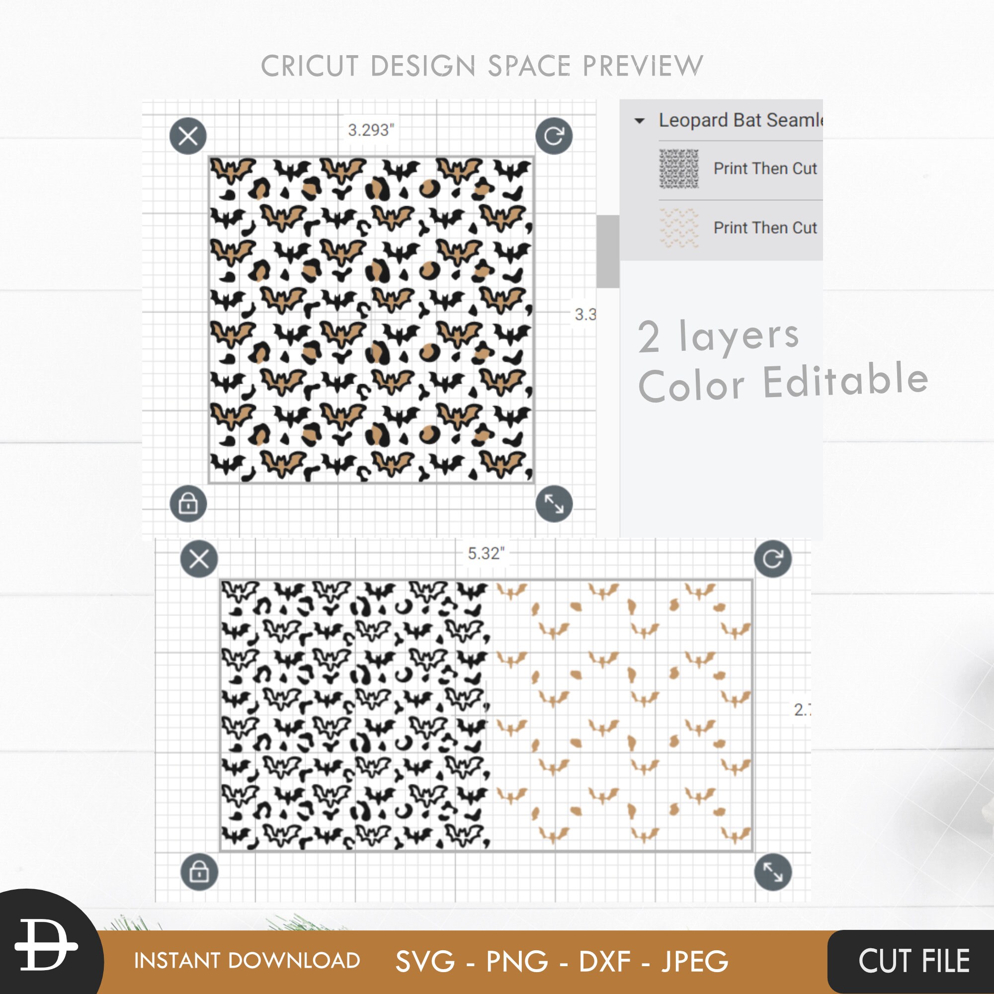 Leopard Bat Seamless Pattern Svg, Bat Cheetah Pattern Svg, Halloween ...