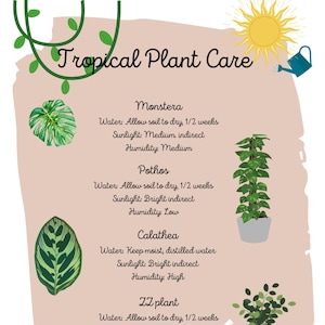Digital Tropical Plant Care Info