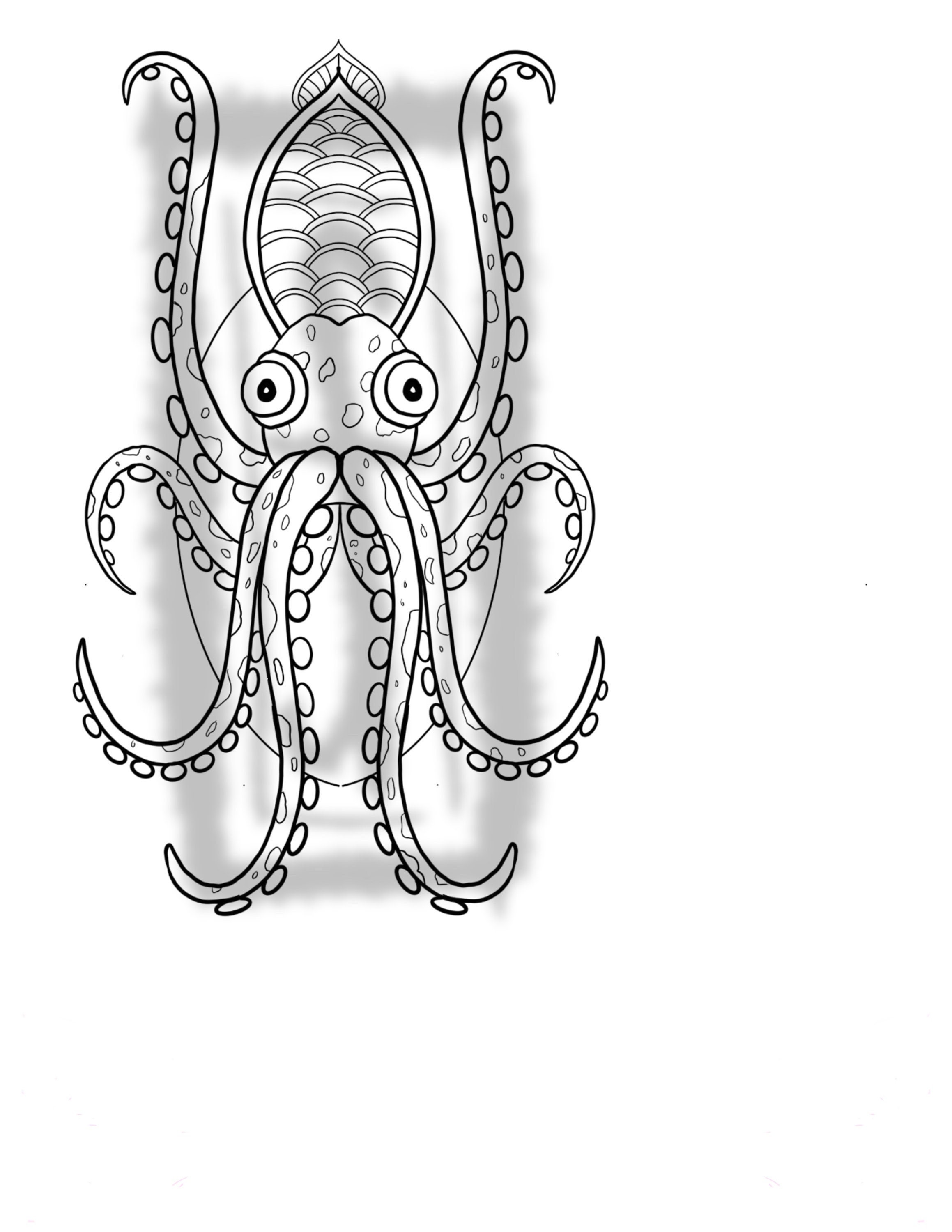 Giant Squid Tattoo Squid Tattoo  Squid Temporary Tattoo   Etsy UK