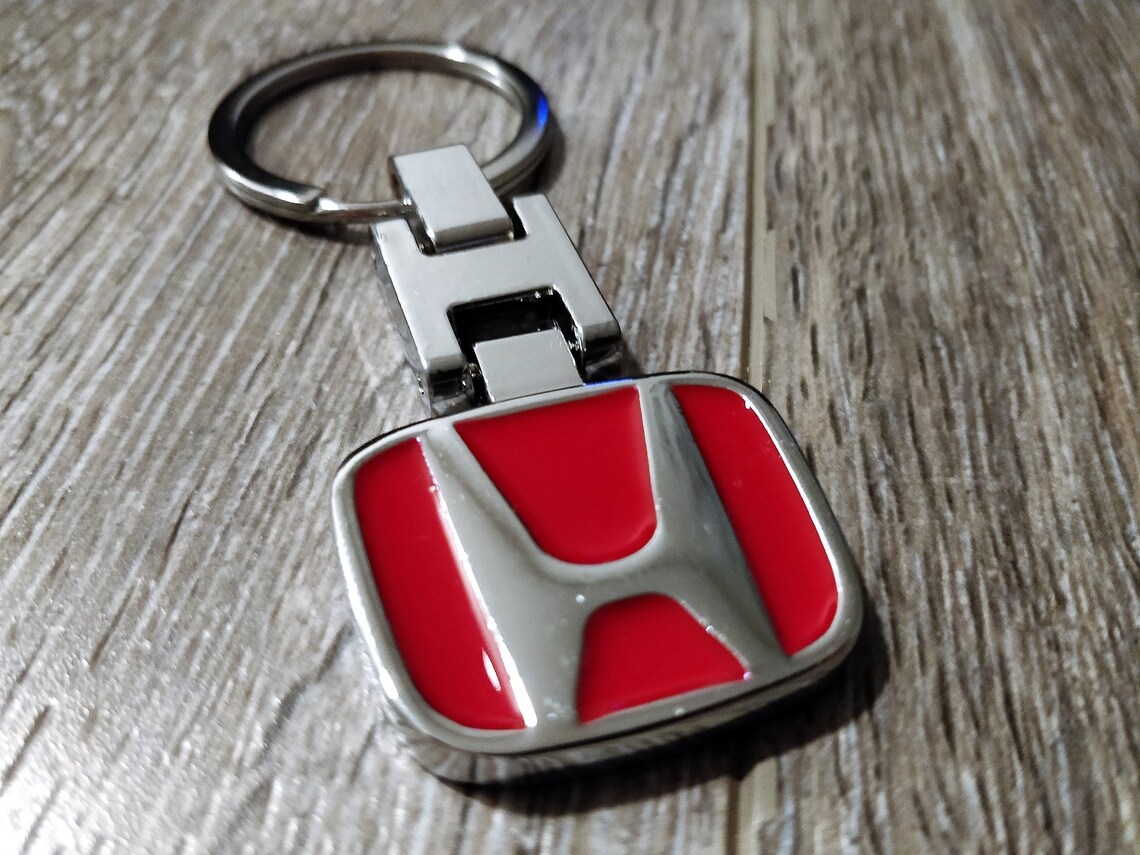 Honda Keychain. Red Honda Type R keychain. Red Metal Honda Etsy