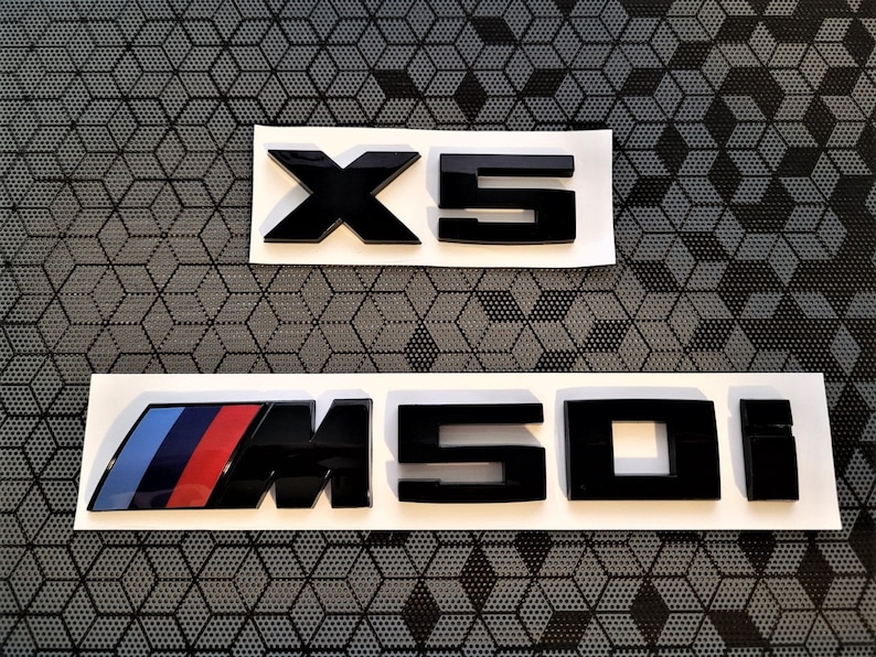 BMW X5 M50i Black Emblem. Black BMW X5 M50i Trunk Badge Etsy