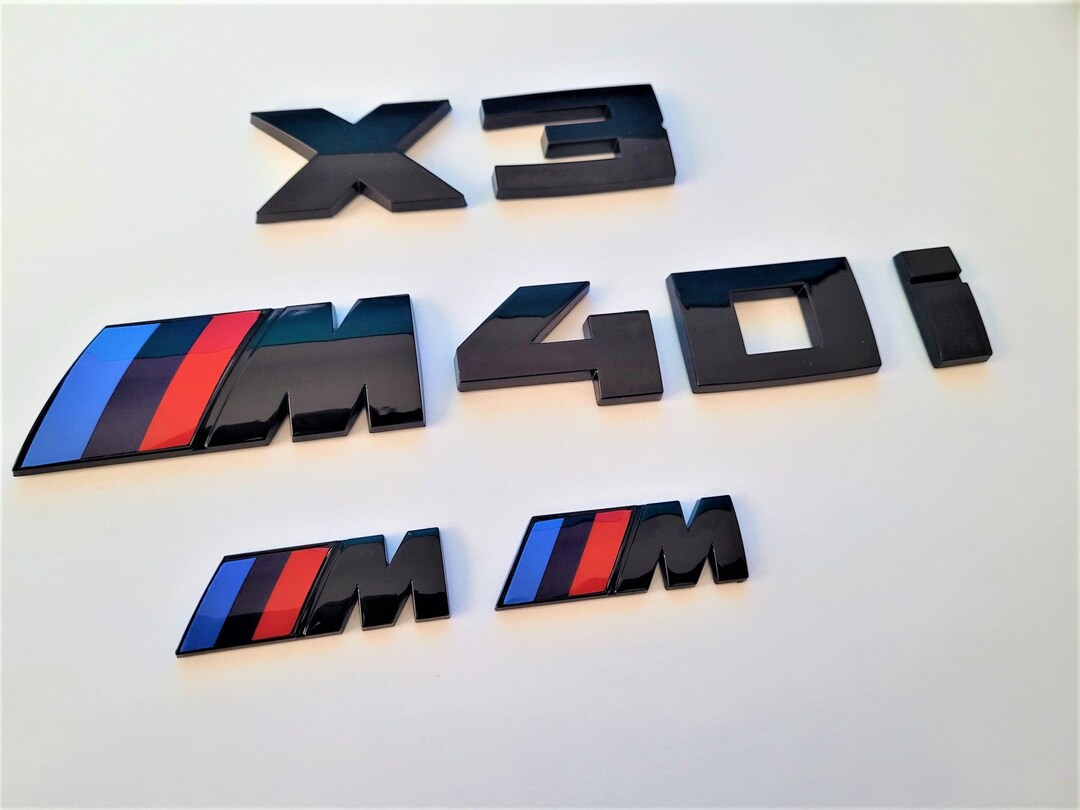 BMW X3 M40i Black Emblem Set. Black BMW X3 M40i Trunk Badge Etsy