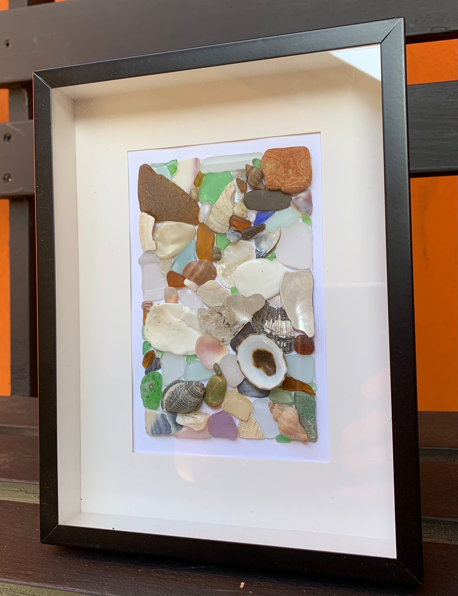 Shell and Sea Glass Shadow Box Picture Etsy