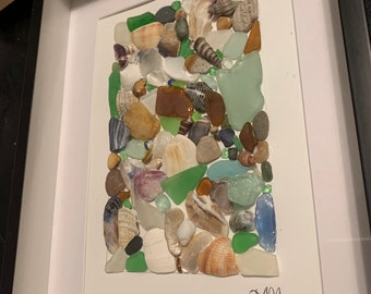 Shell and Sea Glass Shadowbox Frame