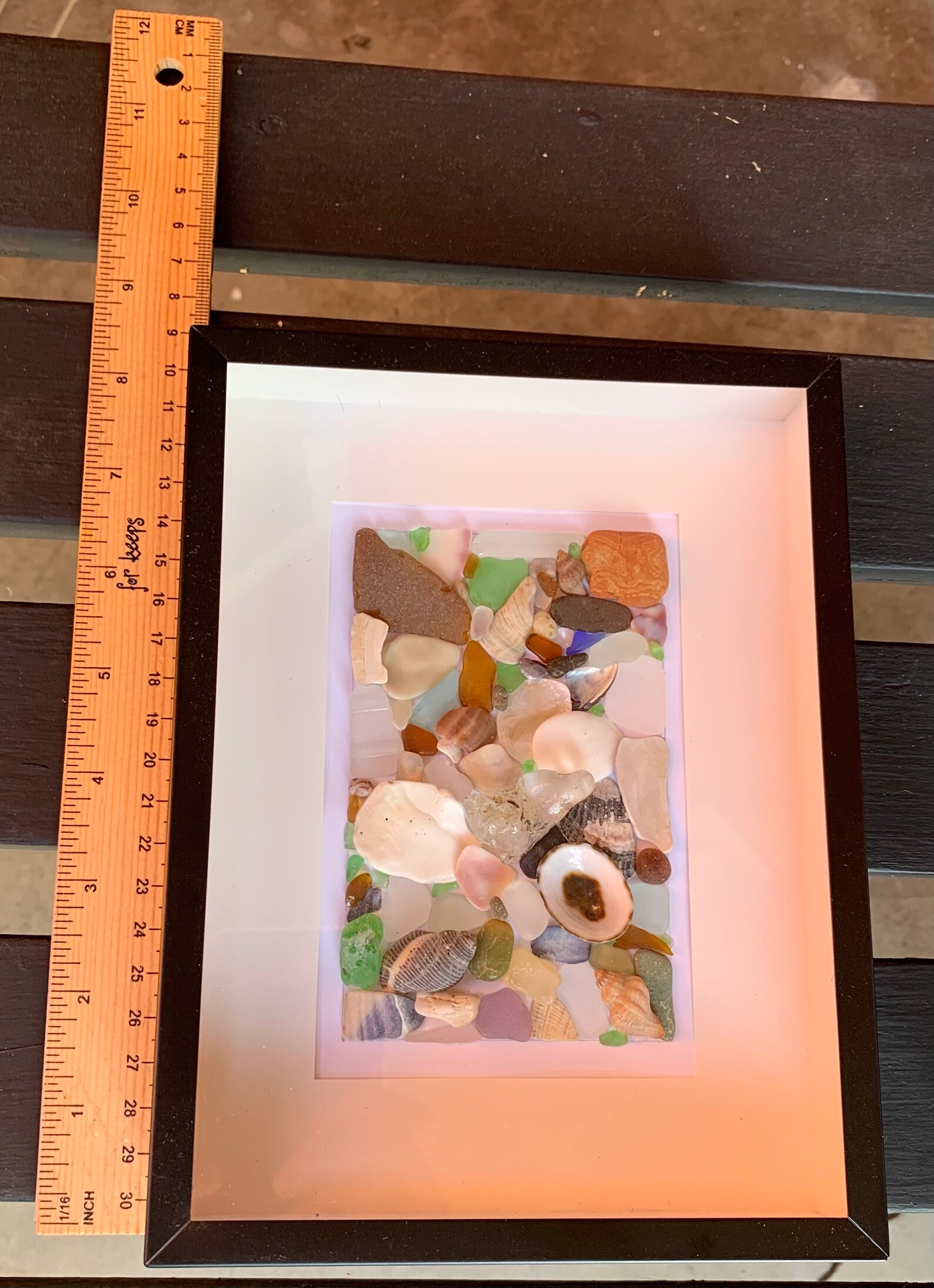 Shell and Sea Glass Shadow Box Picture Etsy