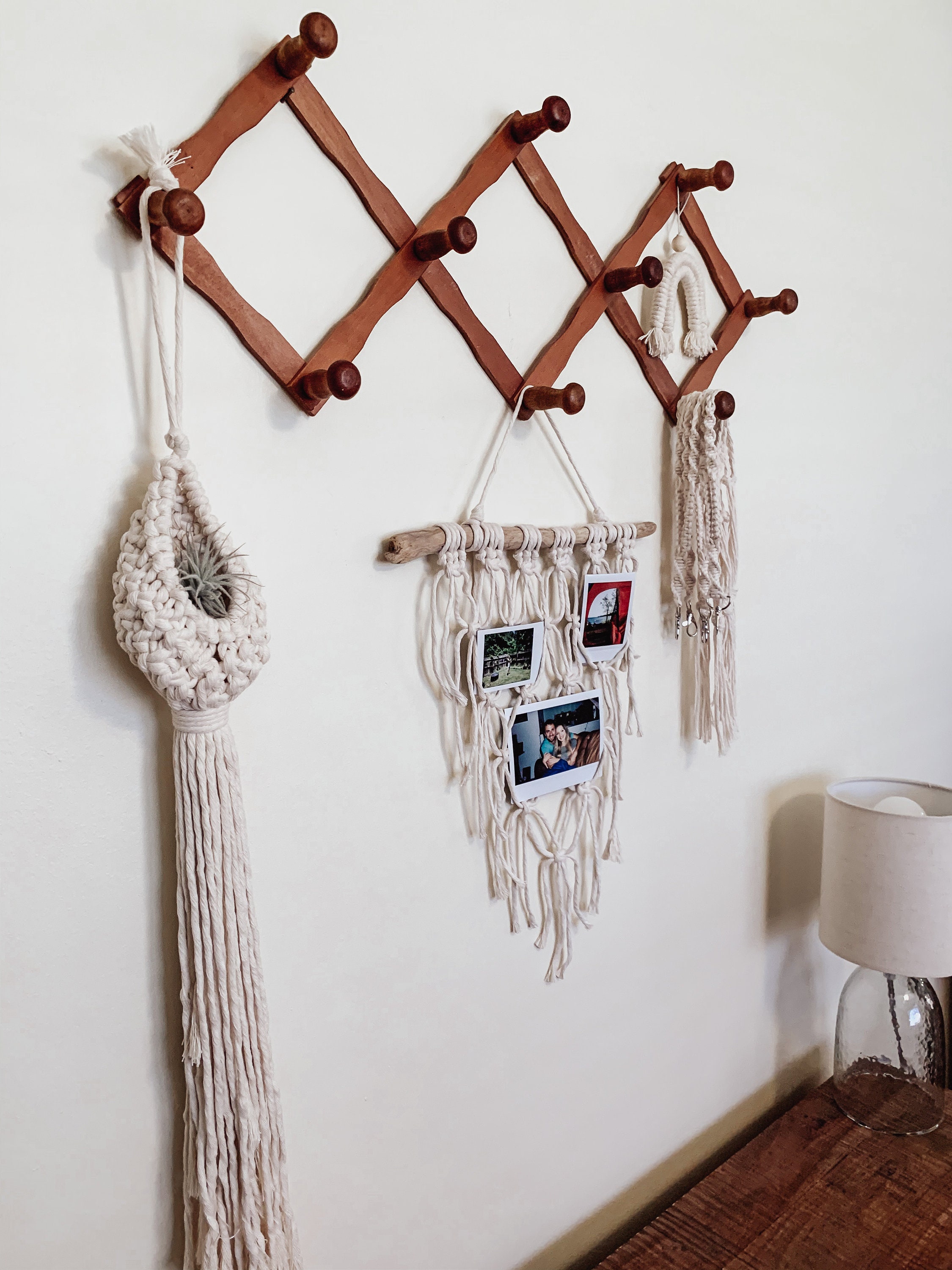 Small Macrame Polaroid Holder Hanging Polaroid Wall Hanging Etsy
