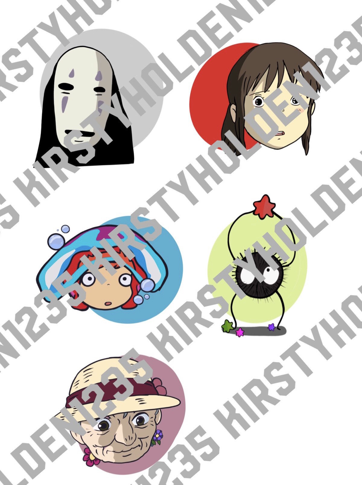 studio ghibli sticker pack of 5 etsy
