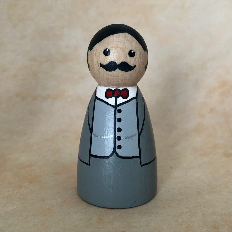 Agatha Christie - Miss Marple - Poirot - Hand Painted Wooden Peg Dolls image 9