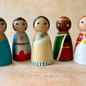 Warrior Queens and Legendary Heroines of History - Hand-Painted Peg Dolls – Boudicca, Cleopatra, Njinga, Joan of Arc, Pocahontas image 16